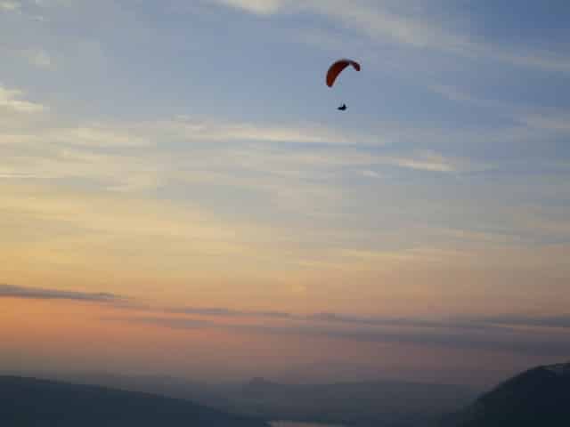 Paraglider in the Sunset