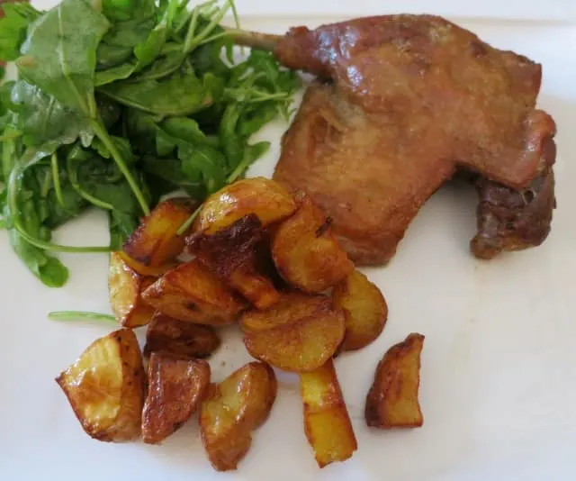 Duck Confit with Crispy Potatoes at Ma Cuisine in Beaune Burgundy France