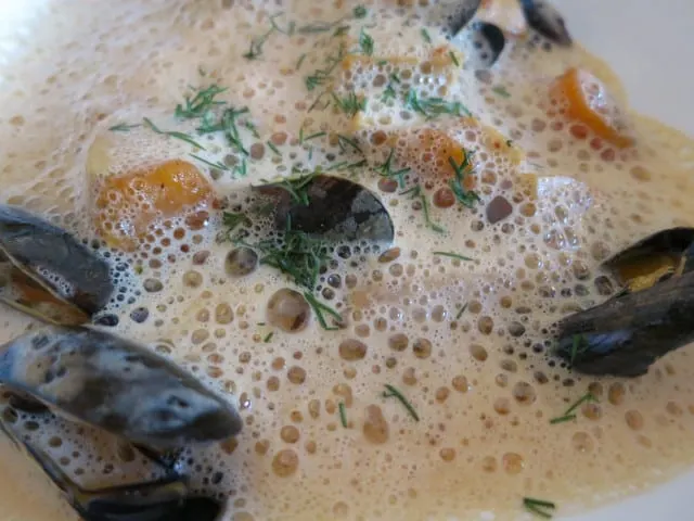 Foamy Seafood Stew at Ma Cuisine in Beaune Burgundy France