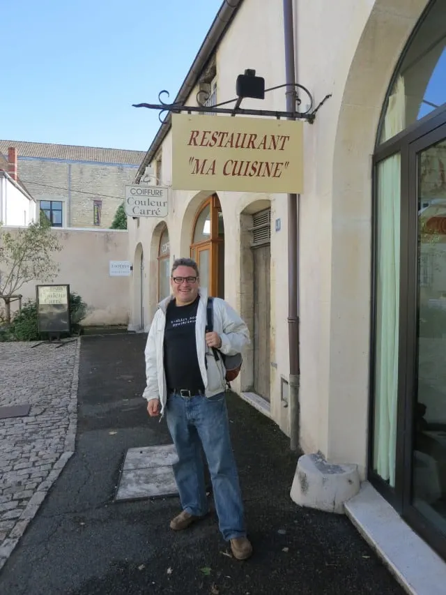 Daryl in front of Ma Cuisine in Beaune Burgundy France