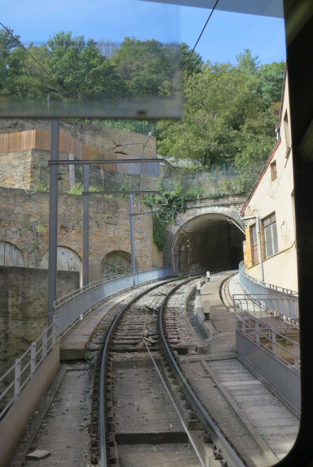 View Through the Funicular Window in Lyon France