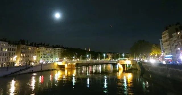 Full Moon over the Sparkling Saône Lyon France