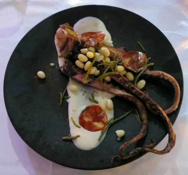 Overcooked Octopus at Le Potager des Halles in Lyon France