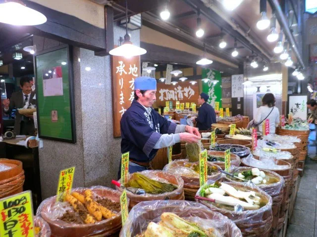 Market Stallat the Nishiki Market in Kyoto Japan