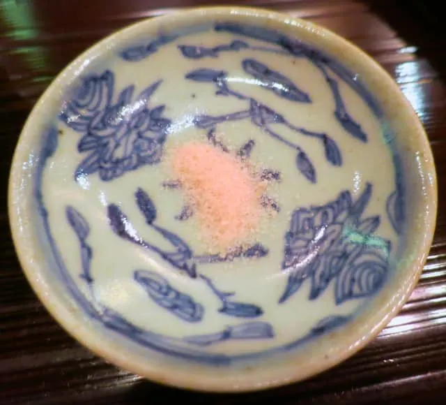 Pink Salt at our Kaiseki Dinner in Kyoto Japan