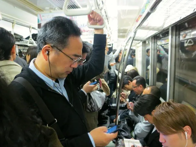 Crowded Subway Trip in Tokyo Japan