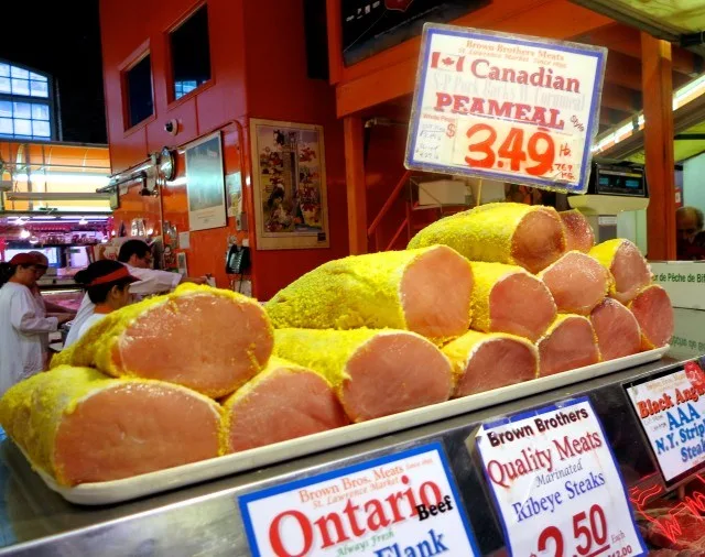 Peameal Canadian Bacon in Toronto Canada 