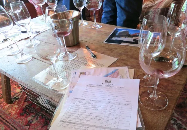 Wine Tasting Table in Napa Valley