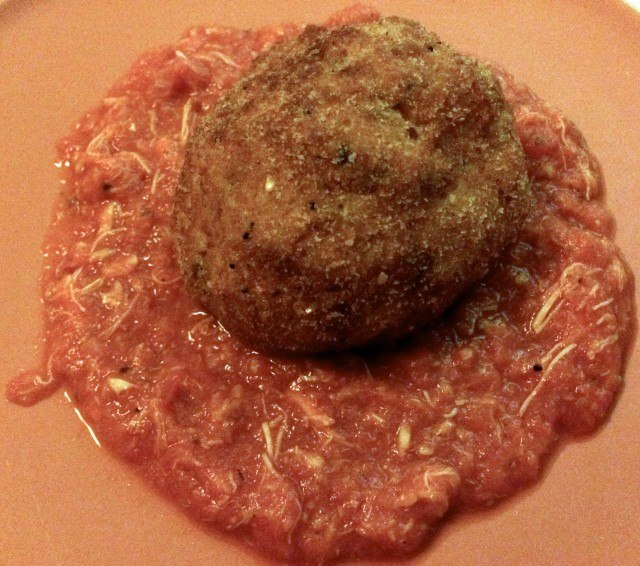Fish Number 5 - Crab Arancini with Saffron, Risotto and Fra Diavolo Sauce