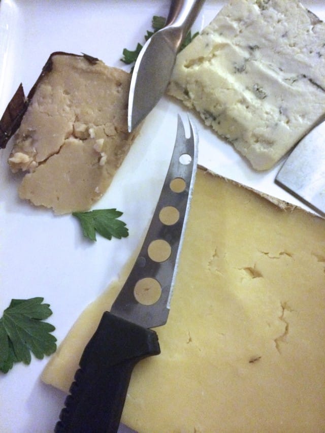 Cheese Plate - Testun di Castagna, Chirboga Blue and Montgomery's Farmhouse Cheddar