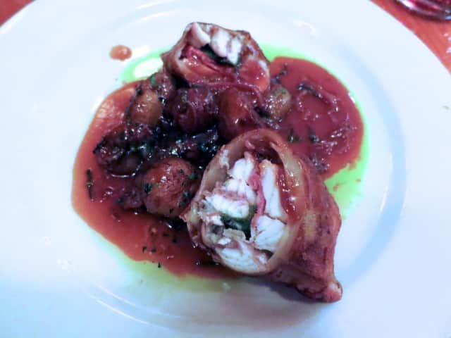 Eel Wrapped in Ham and Potatoes at Au Pied de Cochon in Montreal Canada