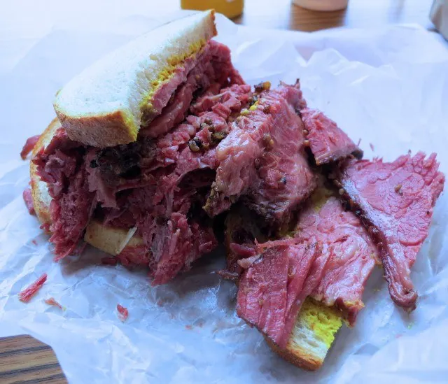 Smoked Meat Sandwich at Schwartz's in Montreal Canada