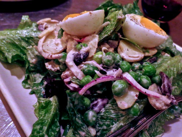 Green Salad with Peas, Tuna and Hard Boiled Eggs at Avec in Chicago