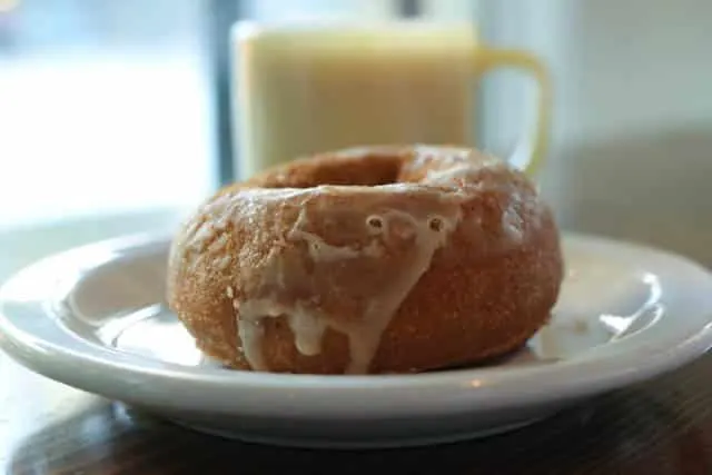 Coffee and Donut at Analog Coffee Seattle Coffee in Seattle Washington