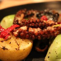 Joule Other than Steak - Octopus, Bok Choy and Hot Bacon Vinaigrette