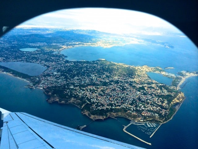 View of Naples Italy from Airplane