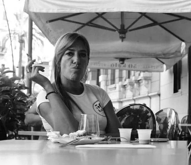 Waitress in Naples Italy