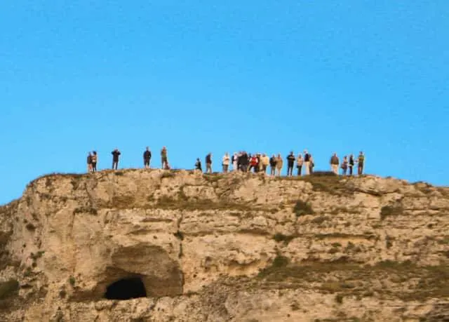 Tourists in Matera in Matera Italy