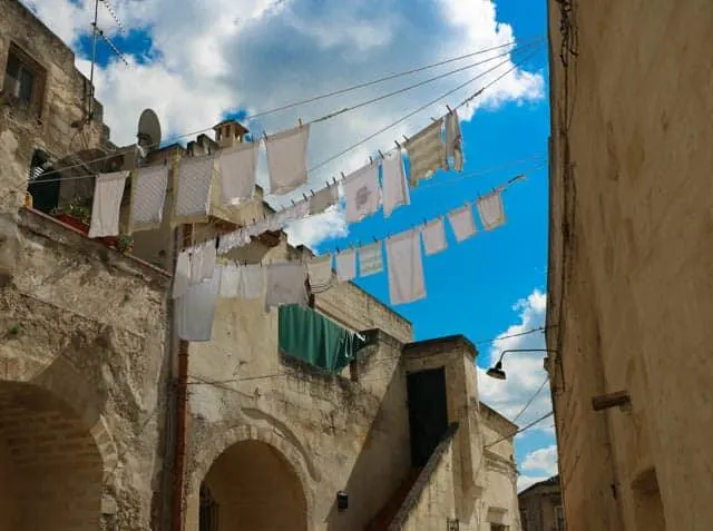 Laundry between the Caves in Matera Italy