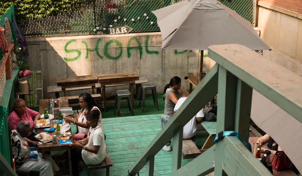 Patio at Lolo's Seafood Shack in Harlem New York City