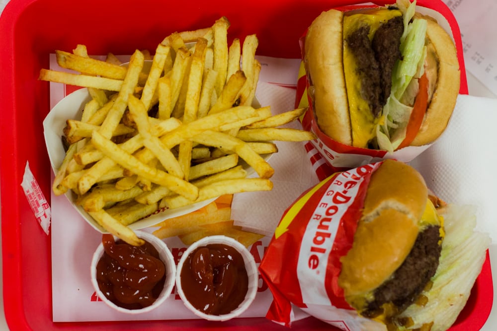Burgers and Fries at In-N-Out Burger Off the Strip in Las Vegas