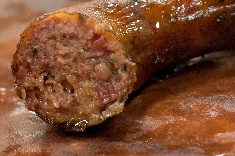 Cheddar Jalapeño Sausage at Kreuz Market - The Best Lockhart TX BBQ