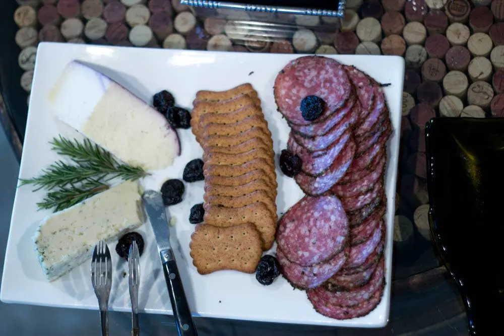 Cheese and Meat Plate at Youngberg Hill in Willamette Valley Oregon