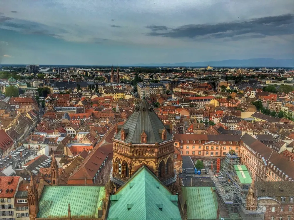 View from Notre Dame Cathedral in Strasbourg France