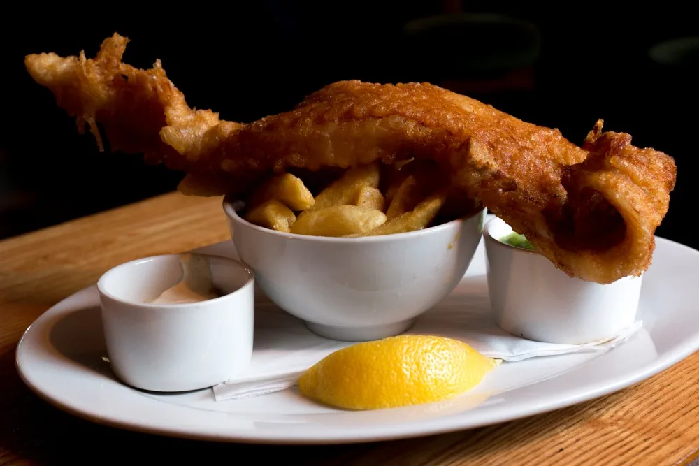 Fish and Chips at The Roadside Tavern in Western Ireland