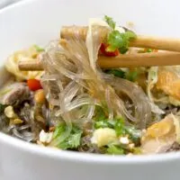 Bowl of Mien Tron in Hanoi Vietnam- Soya Noodles with Muscovy Duck
