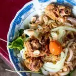 Pinterest image: image of Mi Quang with caption reading 'Hoi An Street Food Mi Quang'
