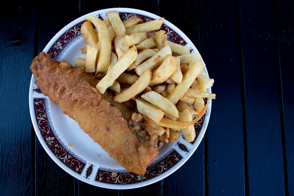 Fish and Chips at the Blue Dolphin in Hastings UK
