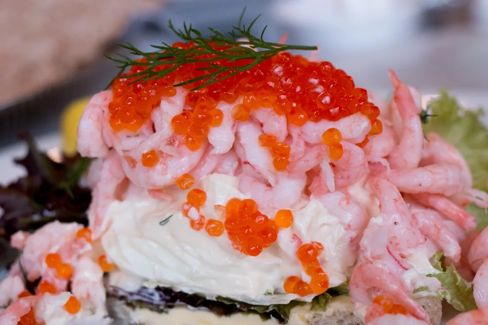 Shrimp and Salmon Salad at Lisa Elmqvist in Stockholm Sweden