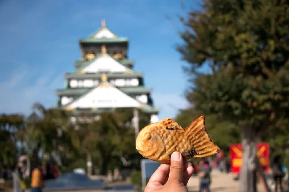 Food in the Air at the Osaka Castle in Osaka Japan