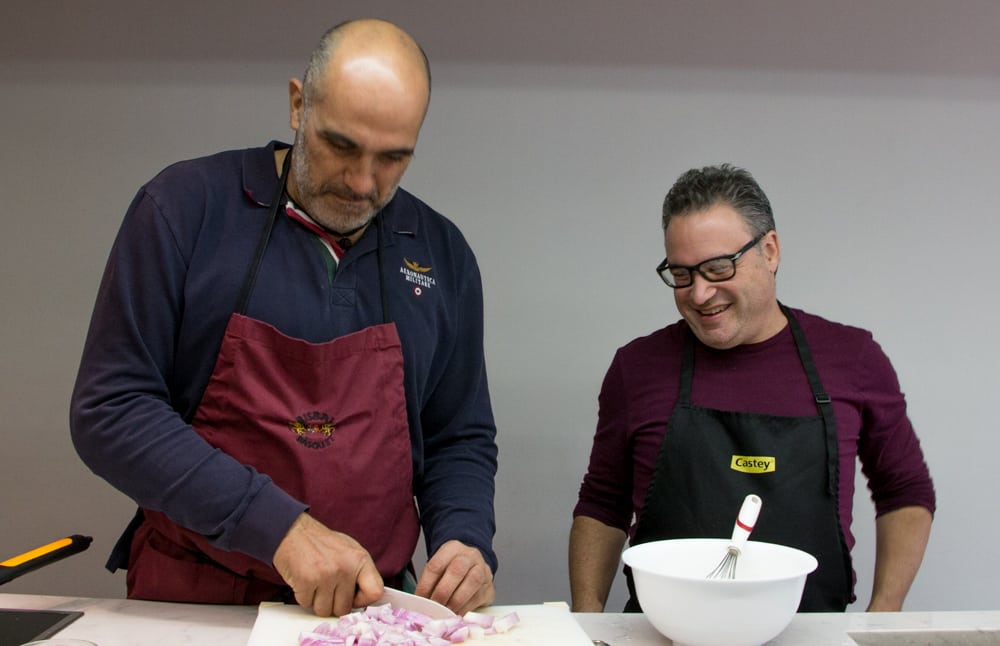 Chopping Onions - Catalan Cooking Class in Girona Spain