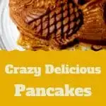 Pinterest image: image of Japanese food with caption reading ‘Crazy Delicious Pancakes Osaka’