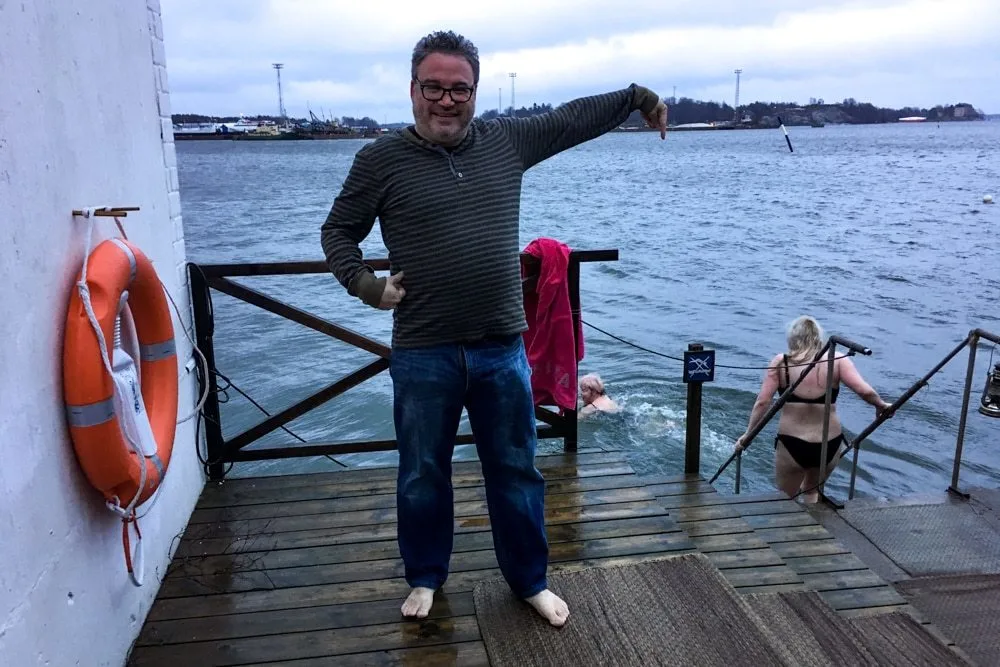 Baltic Sea Dip on Christmas Day in Helsinki Finland