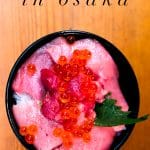 Pinterest image: image of sushi with caption reading ‘Tasty Sushi in Osaka’