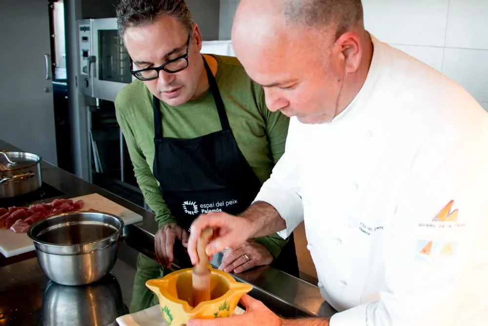 Cooking with Chef Ramon Baquera in Palamos Spain