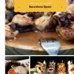 Pinterest image: three images of food with caption reading 'Mercat del Ninot Barcelona Spain'