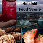 Pinterest image: three images of Helsini with caption reading 'Navigating the Helsinki Food Scene'