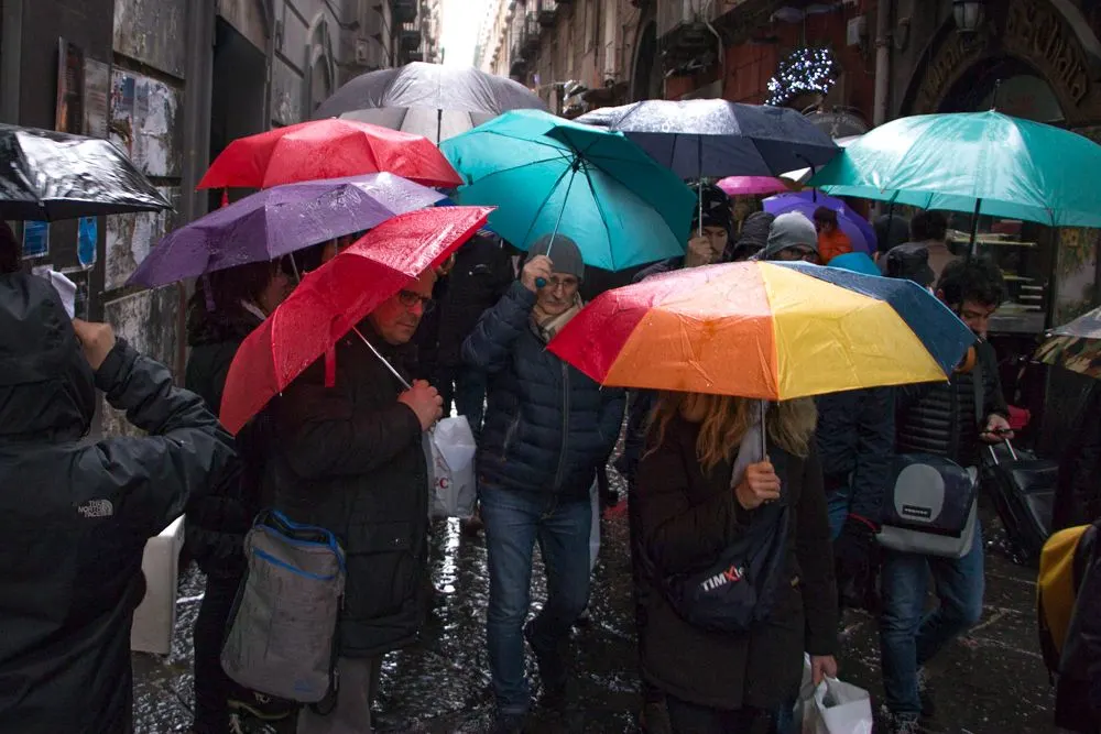 Naples Umbrella Street Scene - Awesome Naples Walking Tour with Coffee and Pizza