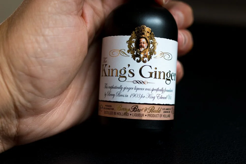 Mini Bottle of King's Ginger Liqueur at Berry Bros. & Rudd - London Food Tour