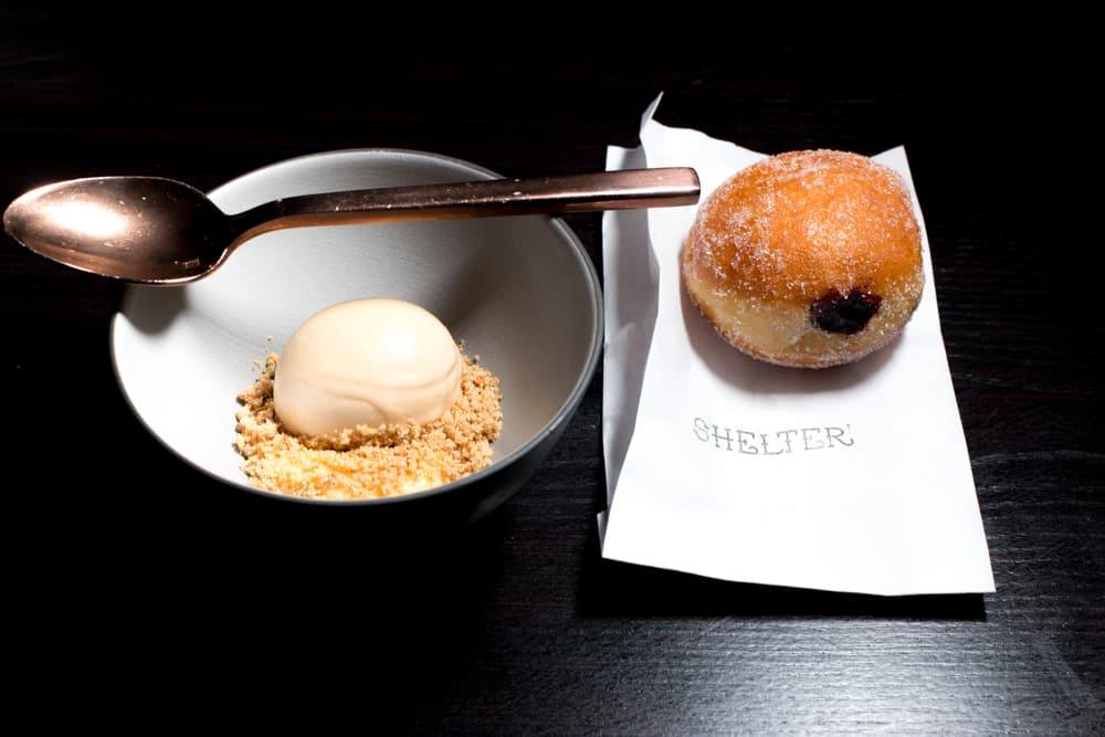 Doughnut and Ice Cream at Shelter in Helsinki Finland