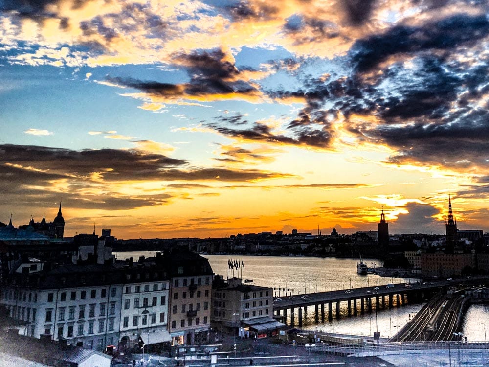 Summer Sunset over Stockholm Sweden