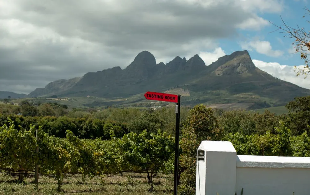 Ken Forrester Wines Tasting Sign in Stellenbosch South Africa