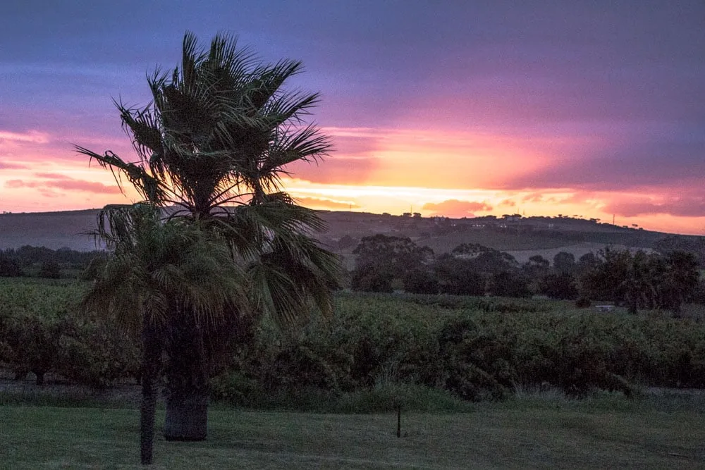 Sunset at The Country Guest House in Stellenbosch South Africa