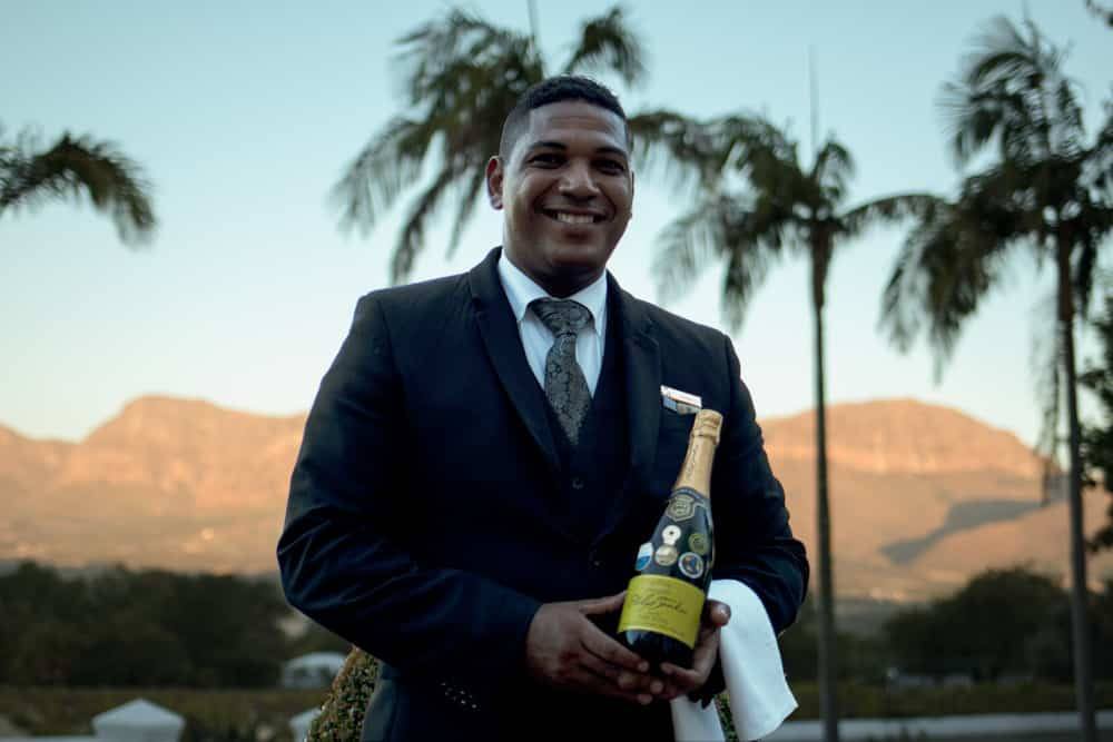 Sommelier Duane Hendricks at Grande Roche Hotel in Paarl South Africa