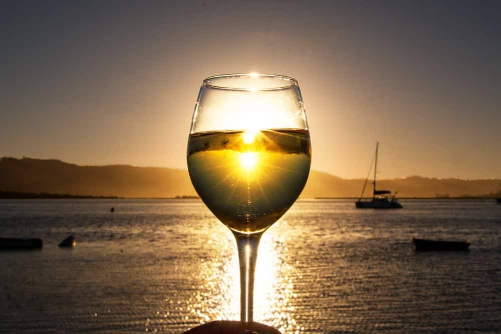 Sunset through a Wine Glass in Knysna South Africa