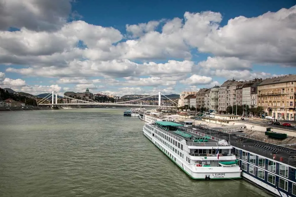 Riverboat on Danube River in Budapest Hungary